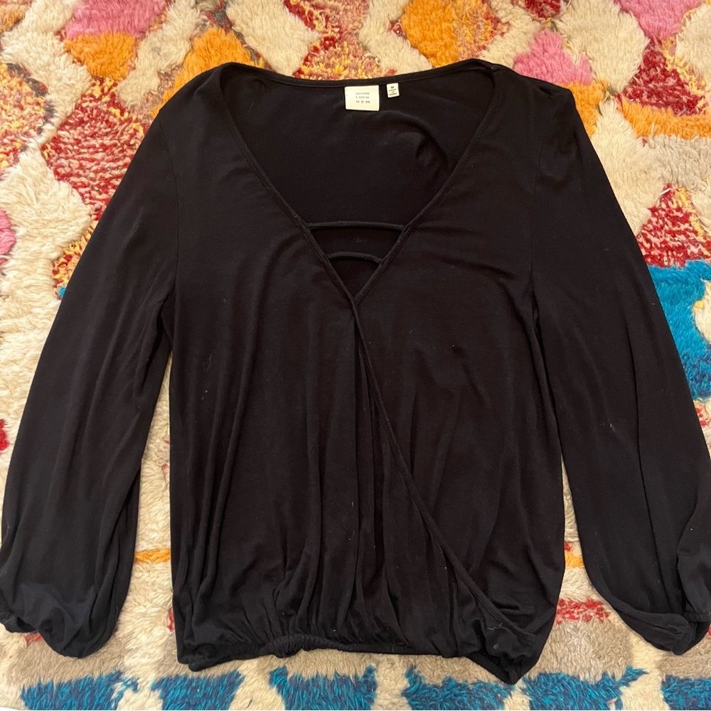 Good Luck Gem | Black Blouse